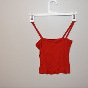 Brandy Melville Red Sleeveless Fitted Crop Camisole